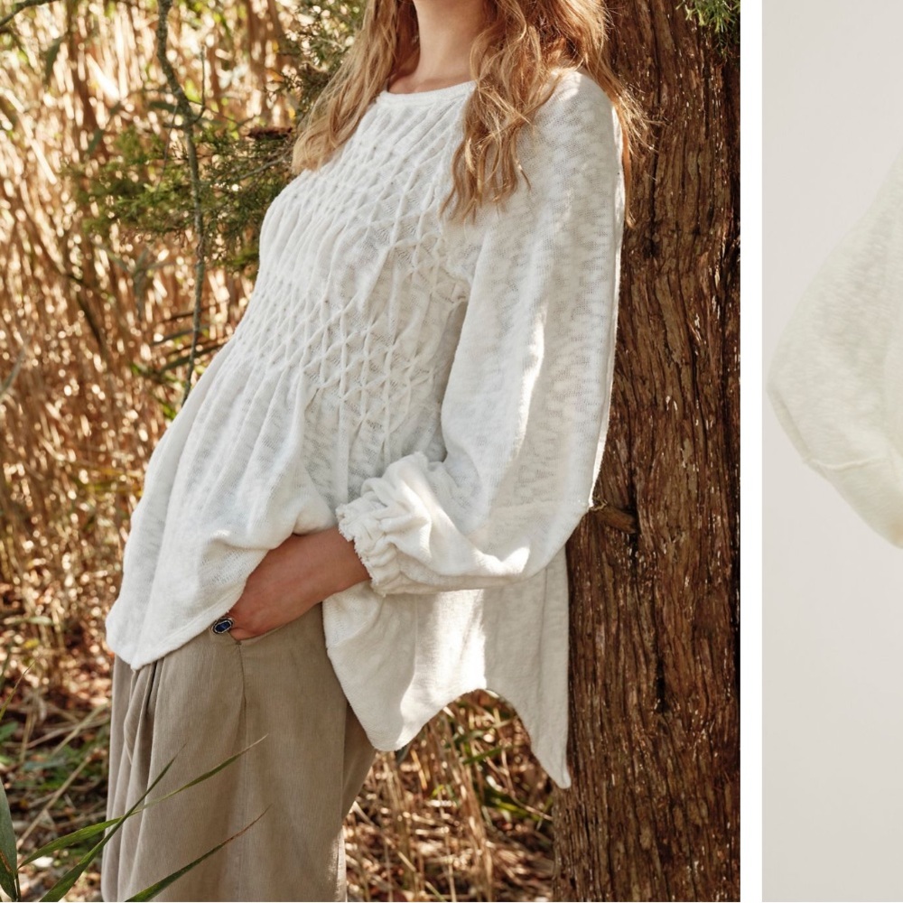 NWOT Free People Snowbell Babydoll Top, XS/S
